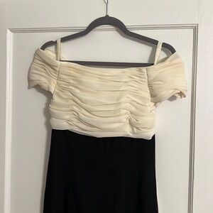 Vintage Lord & Taylor Black and White Formal Maxi Dress